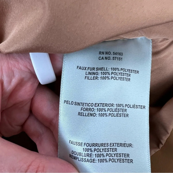 Levi's Women's Breanna Puffer Jacket Brown Sherpa Teddy Fuzzy Size S - Picture 10 of 10